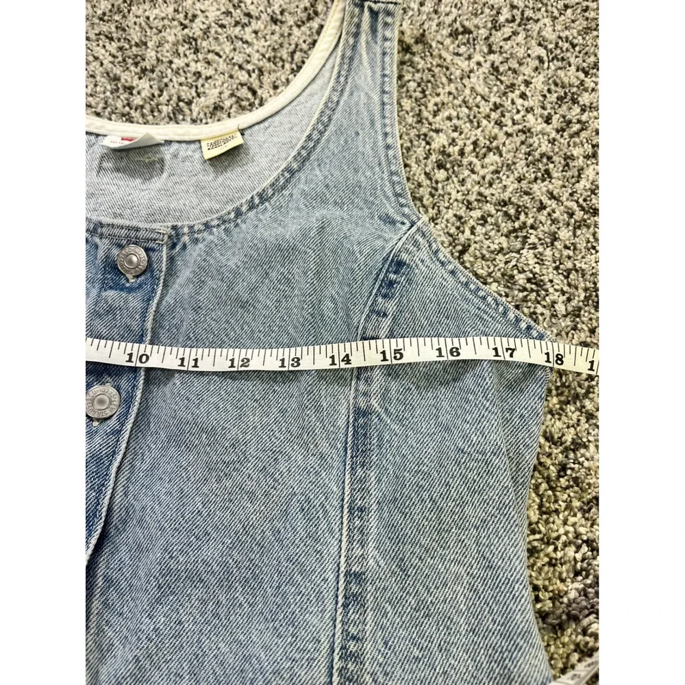 Levi's Two Horse Brand Denim Dress Womens L Button Front Western Mini Blue
